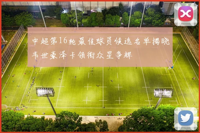 中超第16轮最佳球员候选名单揭晓韦世豪泽卡领衔众星争辉